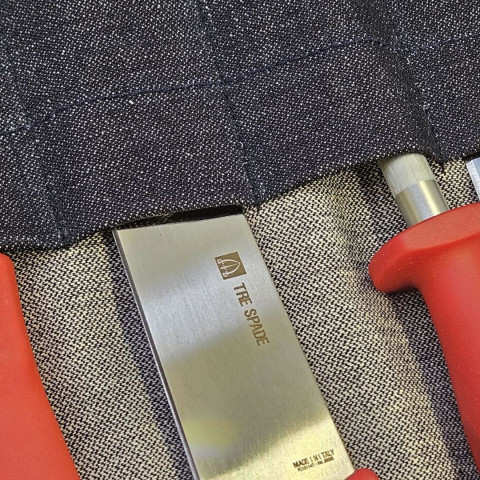 TRE SPADE rolovacie puzdro na nože - z denimu