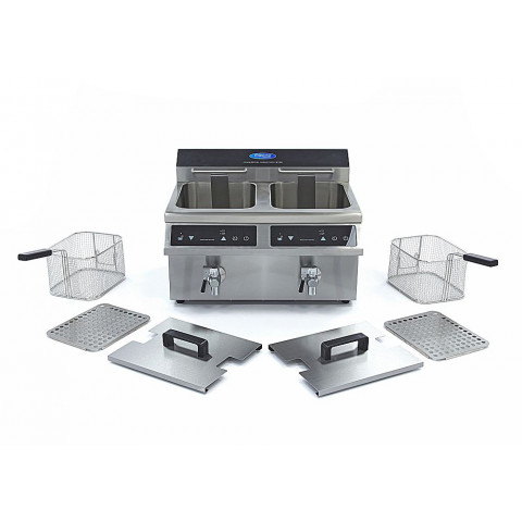 MAXIMA 2x 8 litrová indukčná fritéza s výpustným ventilom DEMO