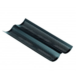 Forma na pečenie bagety, dierovaná 380x160mm - na 2 bagety