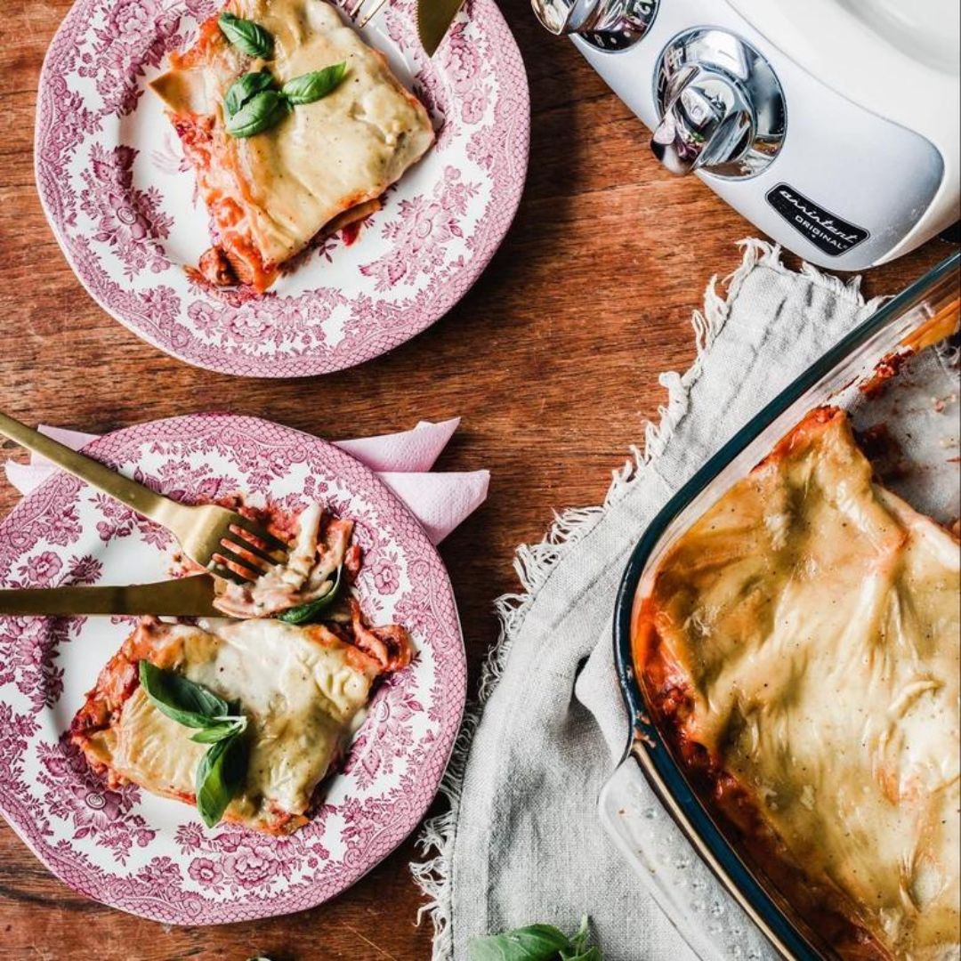 Vegánske lasagne s rolovacím nástavcom na cestoviny ANKARSRUM